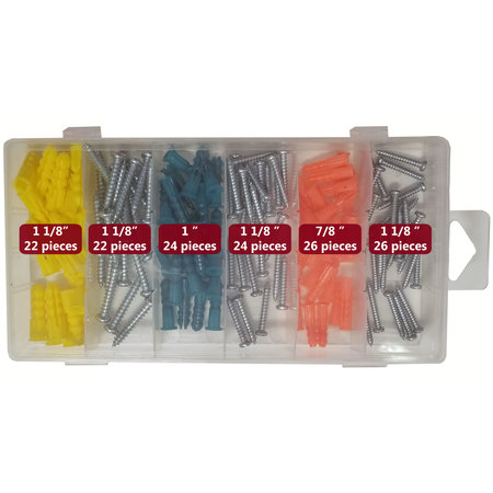 Blue Donuts Screw and Anchor Set all in One Assortment, Screws, Anchors, 144 Piece BD3536219